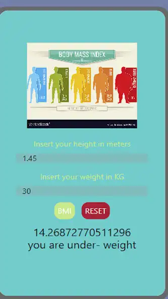 Play bmi calculator by priyansh  and enjoy bmi calculator by priyansh with UptoPlay