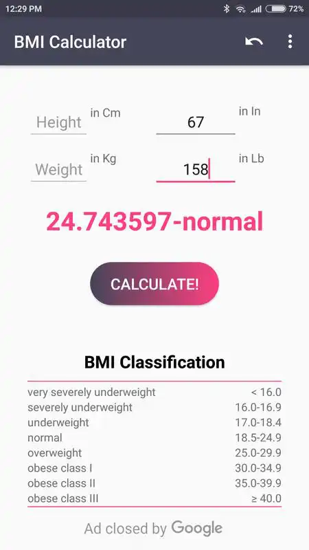 Play BMI calculator one