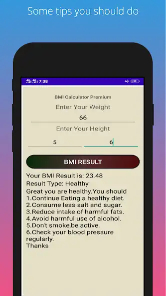 Play BMI Calculator Premium as an online game BMI Calculator Premium with UptoPlay