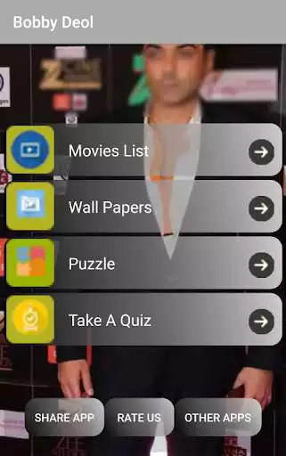 Play Bobby Deol - wallpapers,movies list,quiz,puzzle  and enjoy Bobby Deol - wallpapers,movies list,quiz,puzzle with UptoPlay