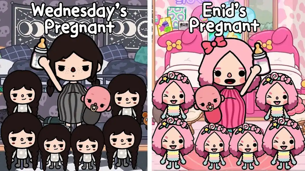 Play Boca  Wednesday Toca Addams as an online game Boca  Wednesday Toca Addams with UptoPlay