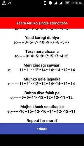 Play Bollywood Songs Guitar Tabs