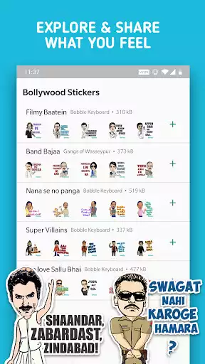 Play Bollywood stickers for whatsapp - WAStickerApps as an online game Bollywood stickers for whatsapp - WAStickerApps with UptoPlay