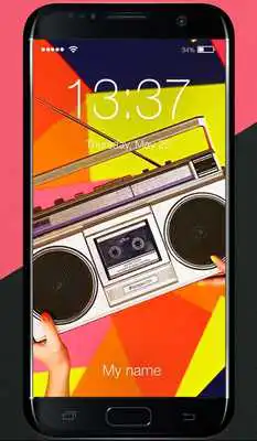 Play Boombox Cool Music Lover Headphones Lock Screen