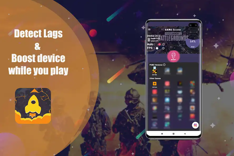Play Booster for PU Battlegounds - 60 FPS Game lag fix  and enjoy Booster for PU Battlegounds - 60 FPS Game lag fix with UptoPlay