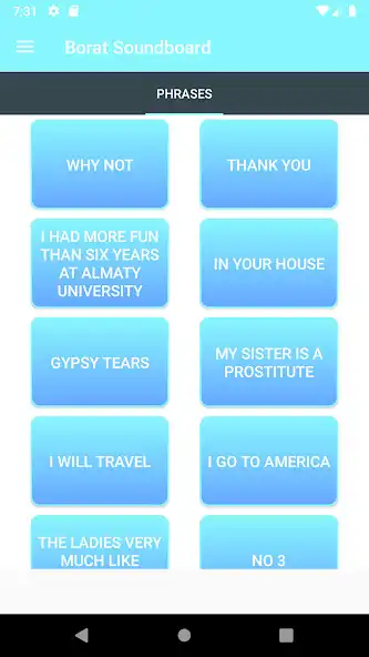 Play Borat Soundboard  and enjoy Borat Soundboard with UptoPlay