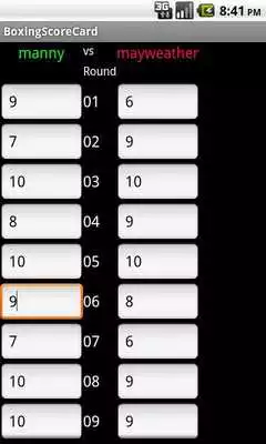 Play Boxing Score Card