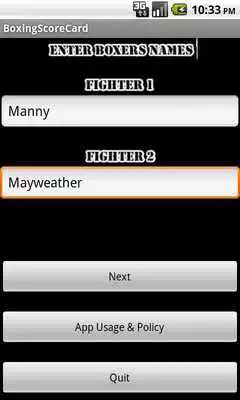 Play Boxing Score Card