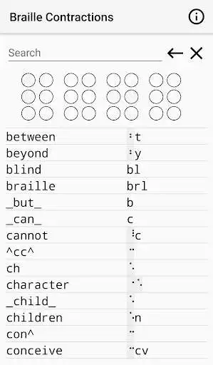 Play Braille Contraction Lookup