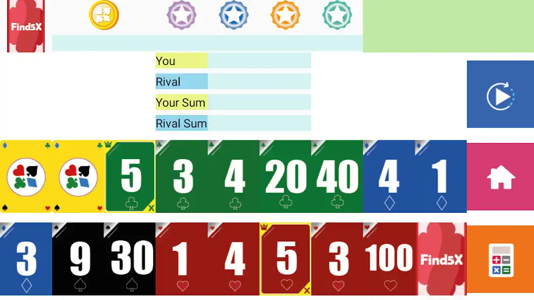 Play Brain Game - Find5x as an online game Brain Game - Find5x with UptoPlay