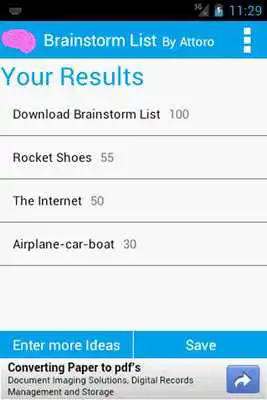 Play Brainstorm List: Brainstorming