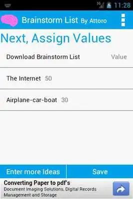 Play Brainstorm List: Brainstorming