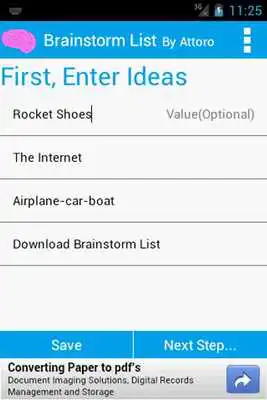 Play Brainstorm List: Brainstorming