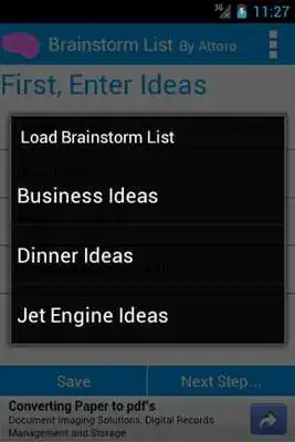 Play Brainstorm List: Brainstorming