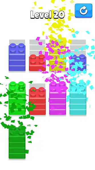 Play Brick Sort: Color Sorting Game as an online game Brick Sort: Color Sorting Game with UptoPlay