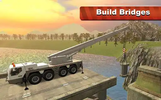 Play Bridge Construction Crane Sim as an online game Bridge Construction Crane Sim with UptoPlay