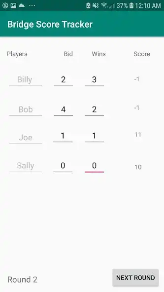 Play Bridge Score Tracker as an online game Bridge Score Tracker with UptoPlay