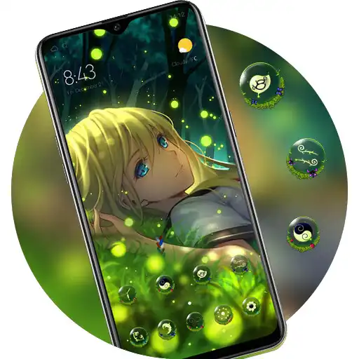 Play Bright firefly girl anime in the dark world theme APK Play Bright firefly girl anime in the dark world theme APK
