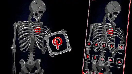 Play Broken Heart Skeleton Launcher Theme as an online game Broken Heart Skeleton Launcher Theme with UptoPlay