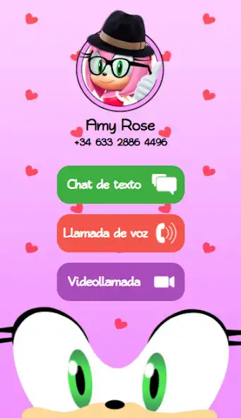 Play Broma Amy Rose Llamada, Videollamada y Chat!  and enjoy Broma Amy Rose Llamada, Videollamada y Chat! with UptoPlay