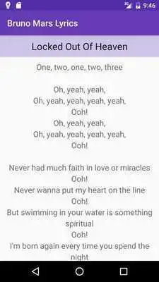 Play Bruno Mars Lyrics - All Songs