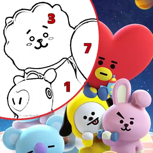 BT21 Coloring Page BTS online game with UptoPlay
