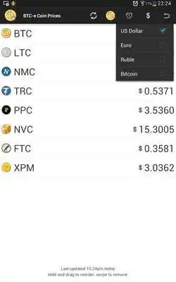 Play BTC-e Coin Price Checker
