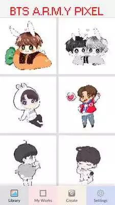 Play BTS Army Pixel Art - Number Coloring Books