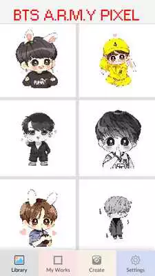 Play BTS Army Pixel Art - Number Coloring Books