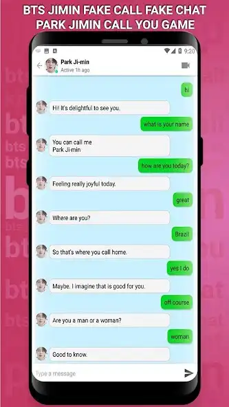 Play BTS Jimin Fake Call Fake Chat as an online game BTS Jimin Fake Call Fake Chat with UptoPlay