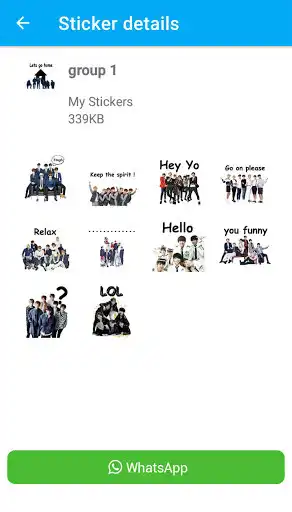 Play BTS Stickers for Whatsapp as an online game BTS Stickers for Whatsapp with UptoPlay