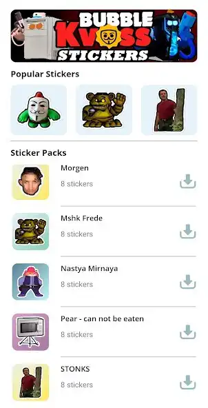 Play Bubble Kvass Stickers for WA as an online game Bubble Kvass Stickers for WA with UptoPlay