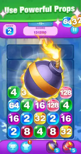 Play Bubble Merge 2048 as an online game Bubble Merge 2048 with UptoPlay