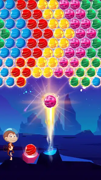 Play Bubble Shooter Pro 2021 space shoot as an online game Bubble Shooter Pro 2021 space shoot with UptoPlay