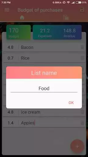 Play APK Budget of purchases  and enjoy Budget of purchases with UptoPlay com.money.evgeny.ShoppingBudget