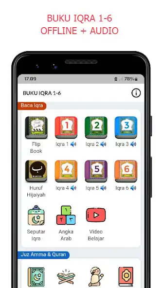 Play BUKU IQRA 1-6 OFFLINE + AUDIO  and enjoy BUKU IQRA 1-6 OFFLINE + AUDIO with UptoPlay