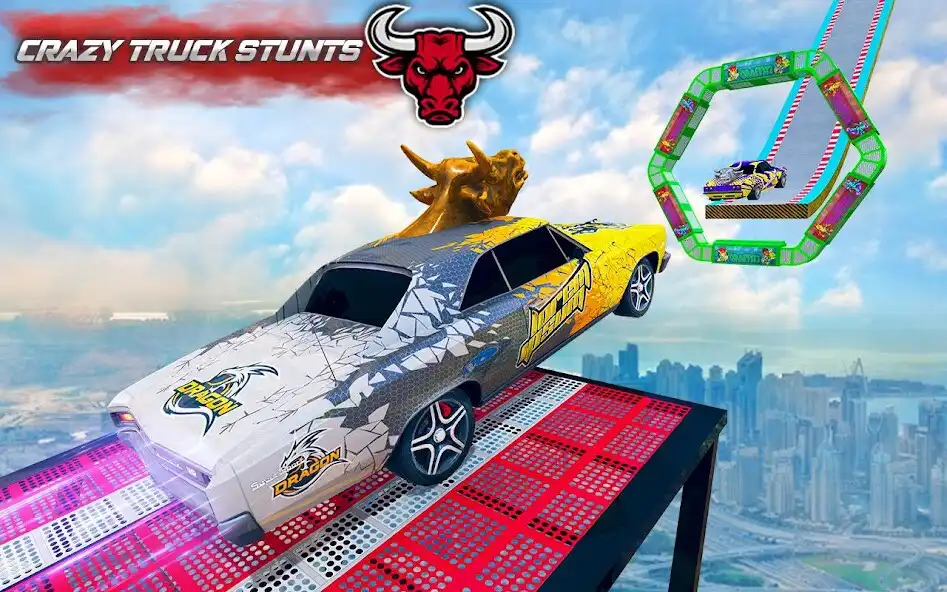 Play Bull Car Racing Stunts: Mega Ramp Car Games 2020 as an online game Bull Car Racing Stunts: Mega Ramp Car Games 2020 with UptoPlay