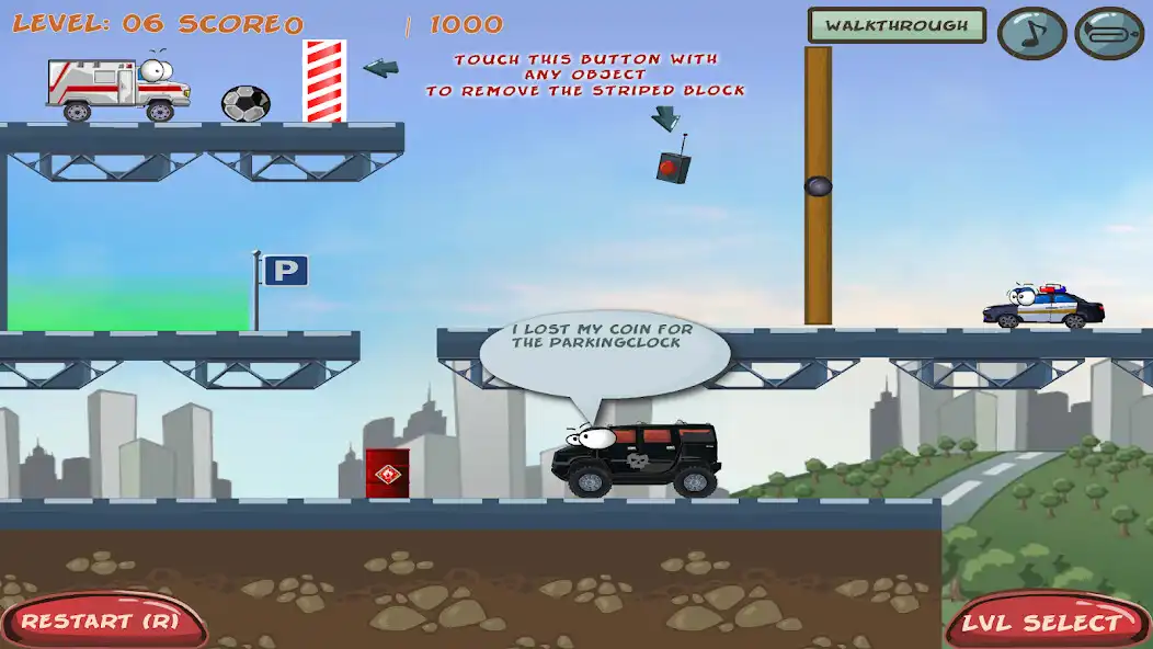 Play Bump Away Bad Cars,Puzzle Game as an online game Bump Away Bad Cars,Puzzle Game with UptoPlay