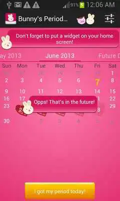 Play Bunnys Period Calendar/Tracker