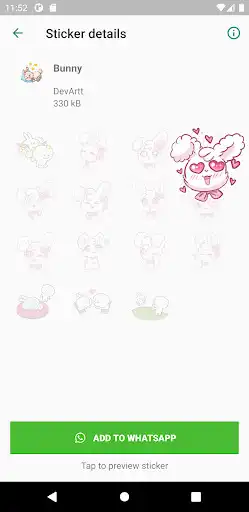 Play Bunny Sticker - WAStickerApps  2022 as an online game Bunny Sticker - WAStickerApps  2022 with UptoPlay