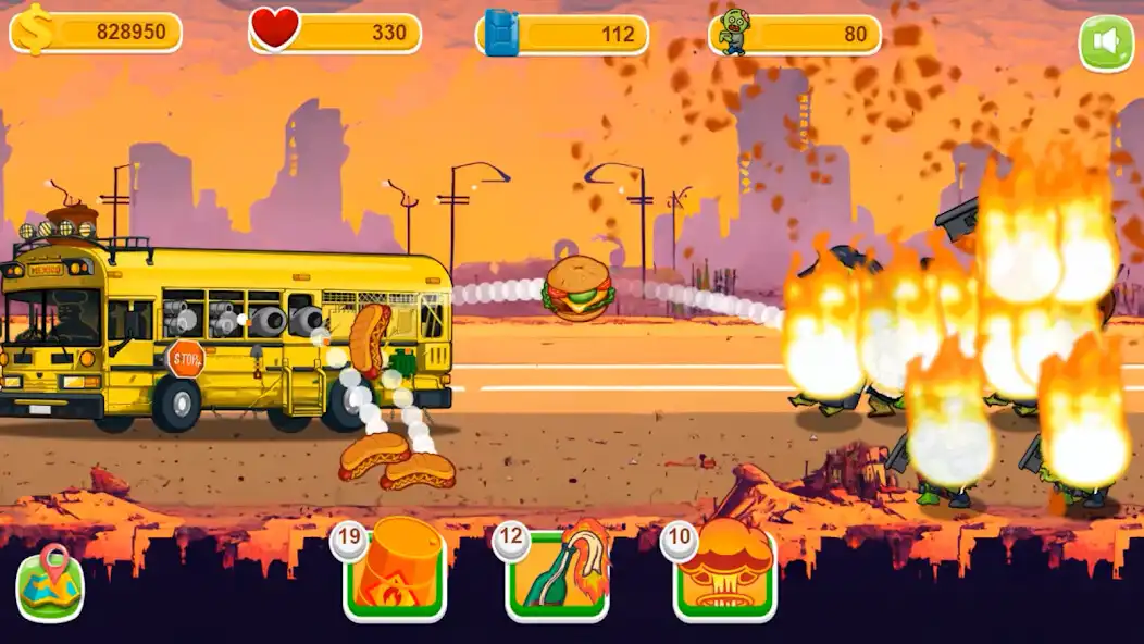 Play Burger Bus vs Tsunami Zom B as an online game Burger Bus vs Tsunami Zom B with UptoPlay