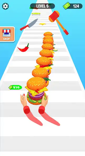Play Burger Stack Run Game as an online game Burger Stack Run Game with UptoPlay