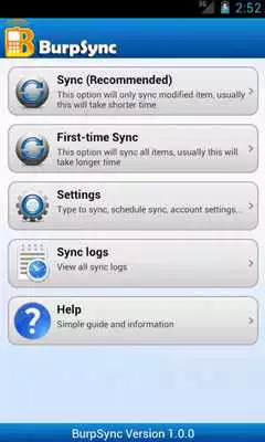 Play Burp Sync for OS 4.0 and above
