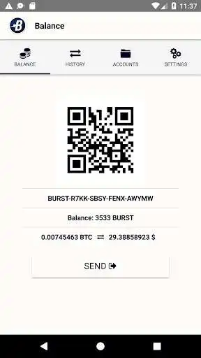 Play APK Burstcoin Wallet  and enjoy Burstcoin Wallet with UptoPlay org.icewave.burstcoinwallet