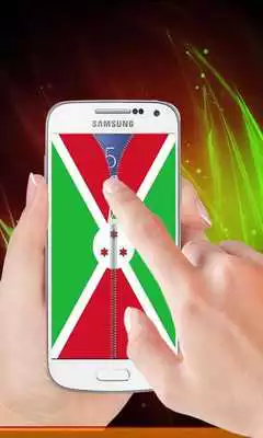 Play Burundi flag zip Lock Screen