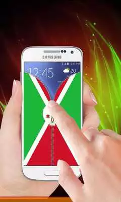 Play Burundi flag zip Lock Screen