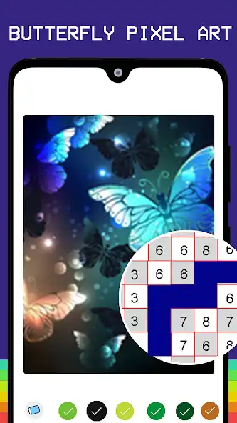 Play Butterflies Pixel Coloring Art as an online game Butterflies Pixel Coloring Art with UptoPlay