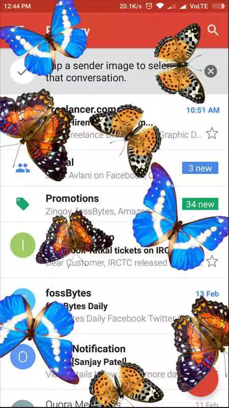 Play Butterfly on screen prank