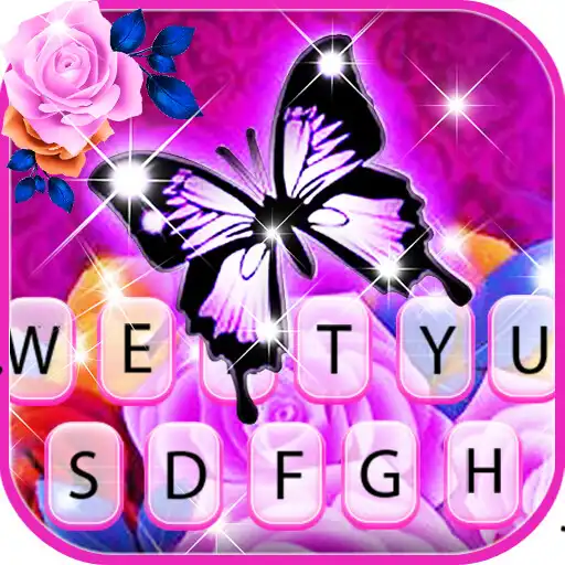 Play Butterfly Roses Keyboard Background APK
