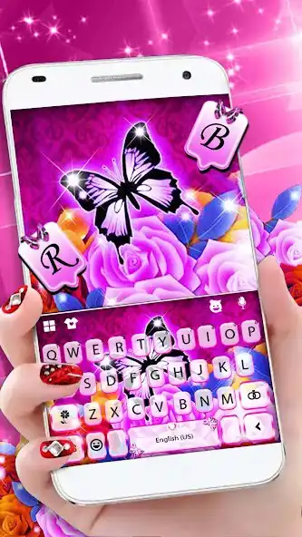 Play Butterfly Roses Keyboard Background  and enjoy Butterfly Roses Keyboard Background with UptoPlay